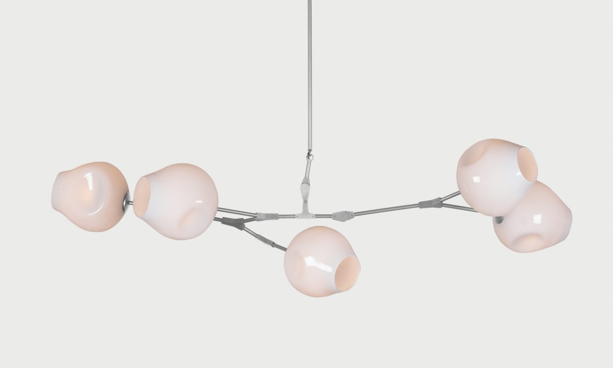 BB.05.28 5-globe Branching Bubble Chandelier by Lindsey