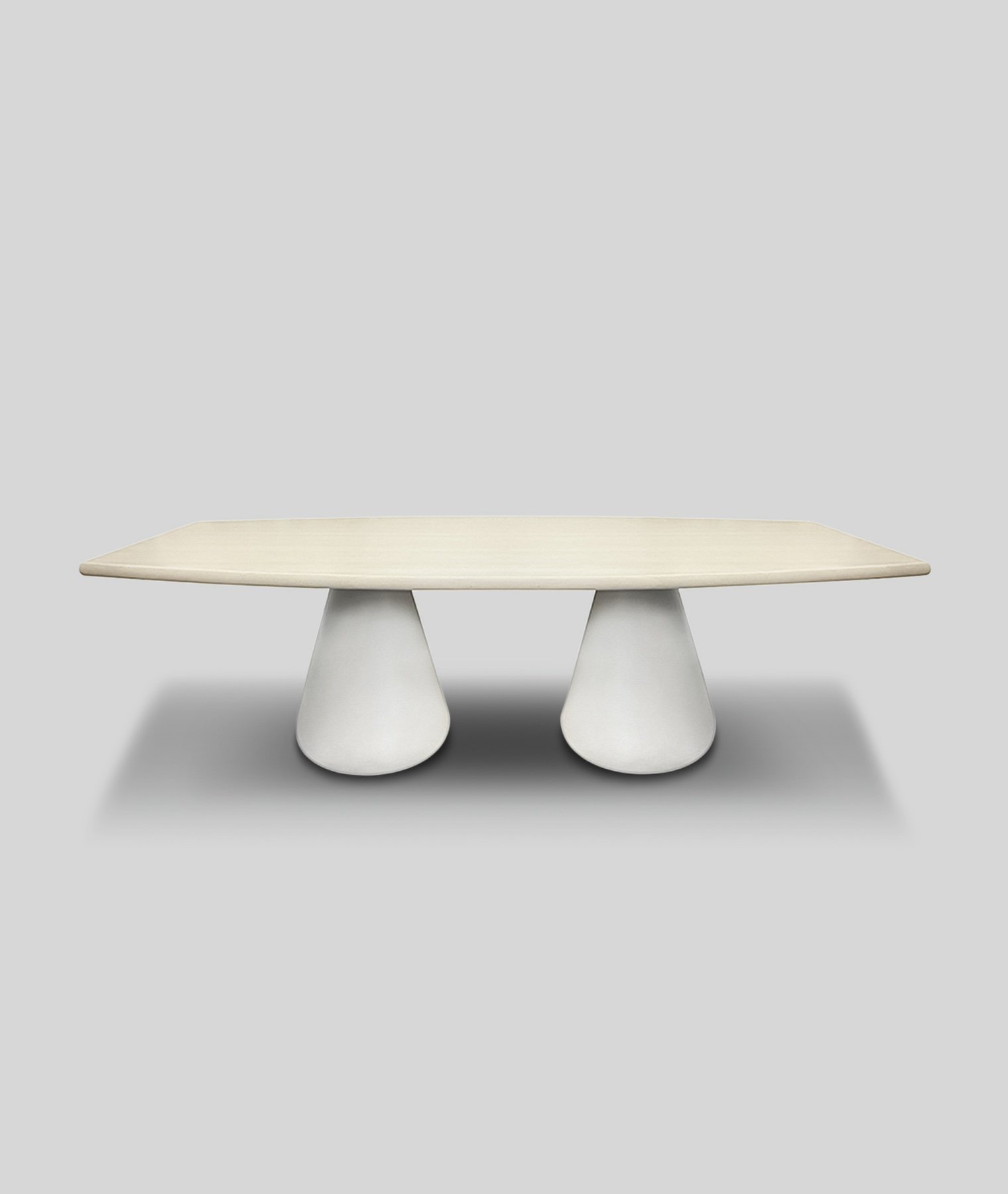 Beton Double Base Dining Table | Oval Top
