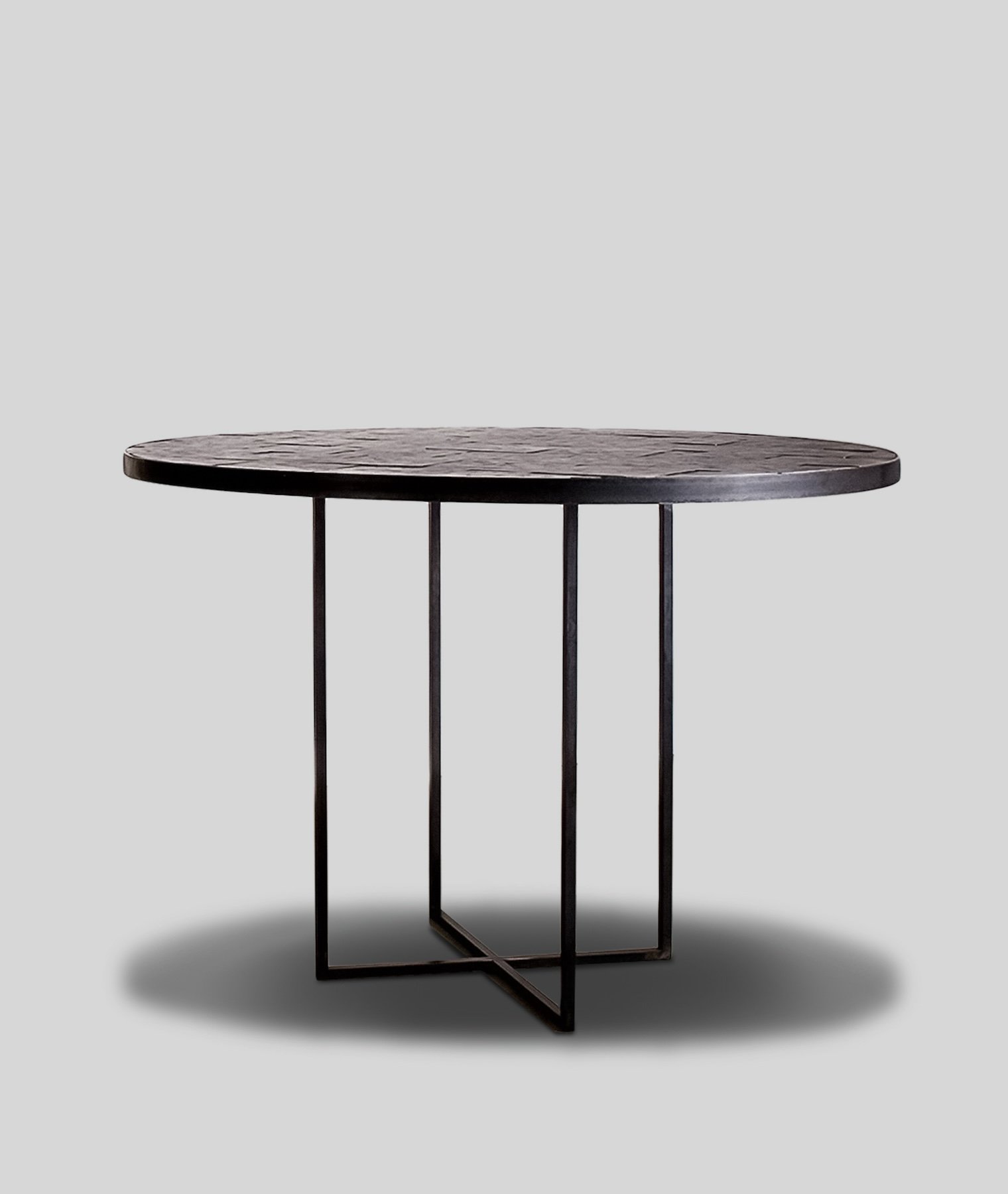 Hammered Steel Round Table