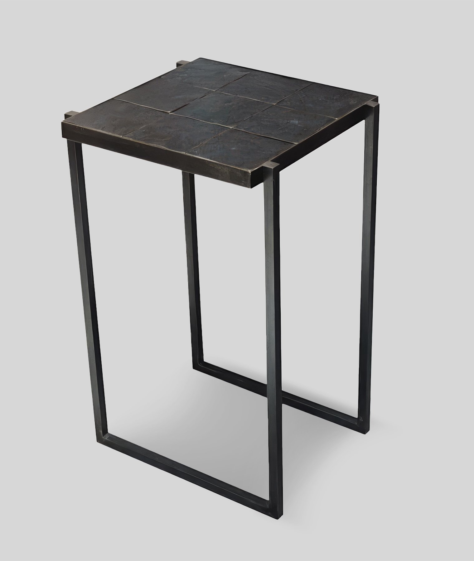 Hammered Steel Side Table