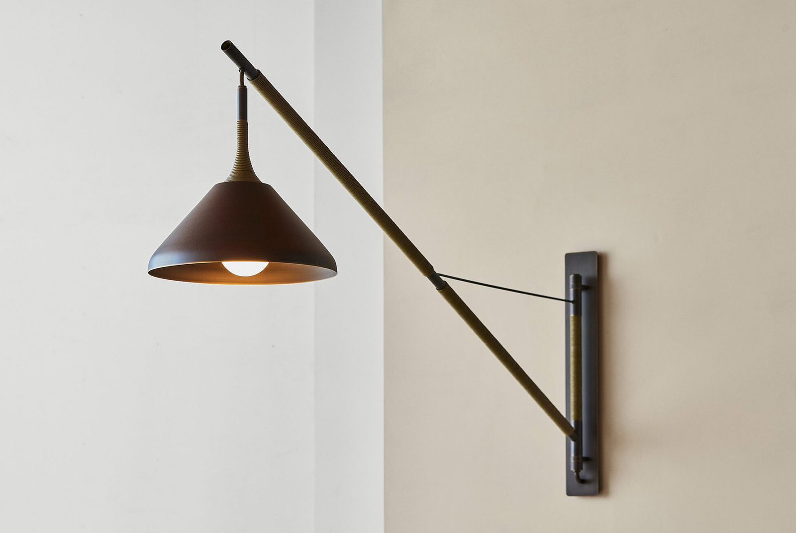 ROOM Furniture and Lighting Pelle Stem Shade Ring Wall Lamp