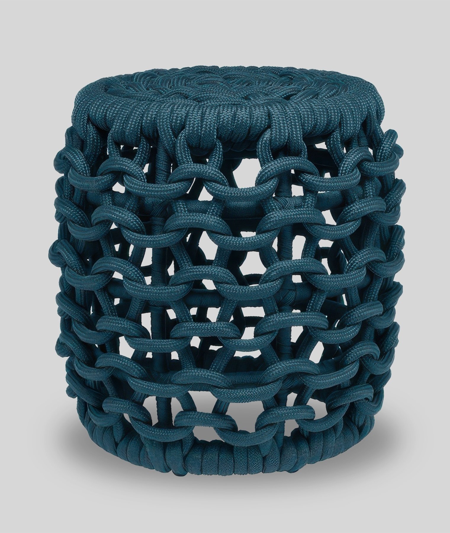 Khari Woven Rope Stool Azure | Indoor Outdoor