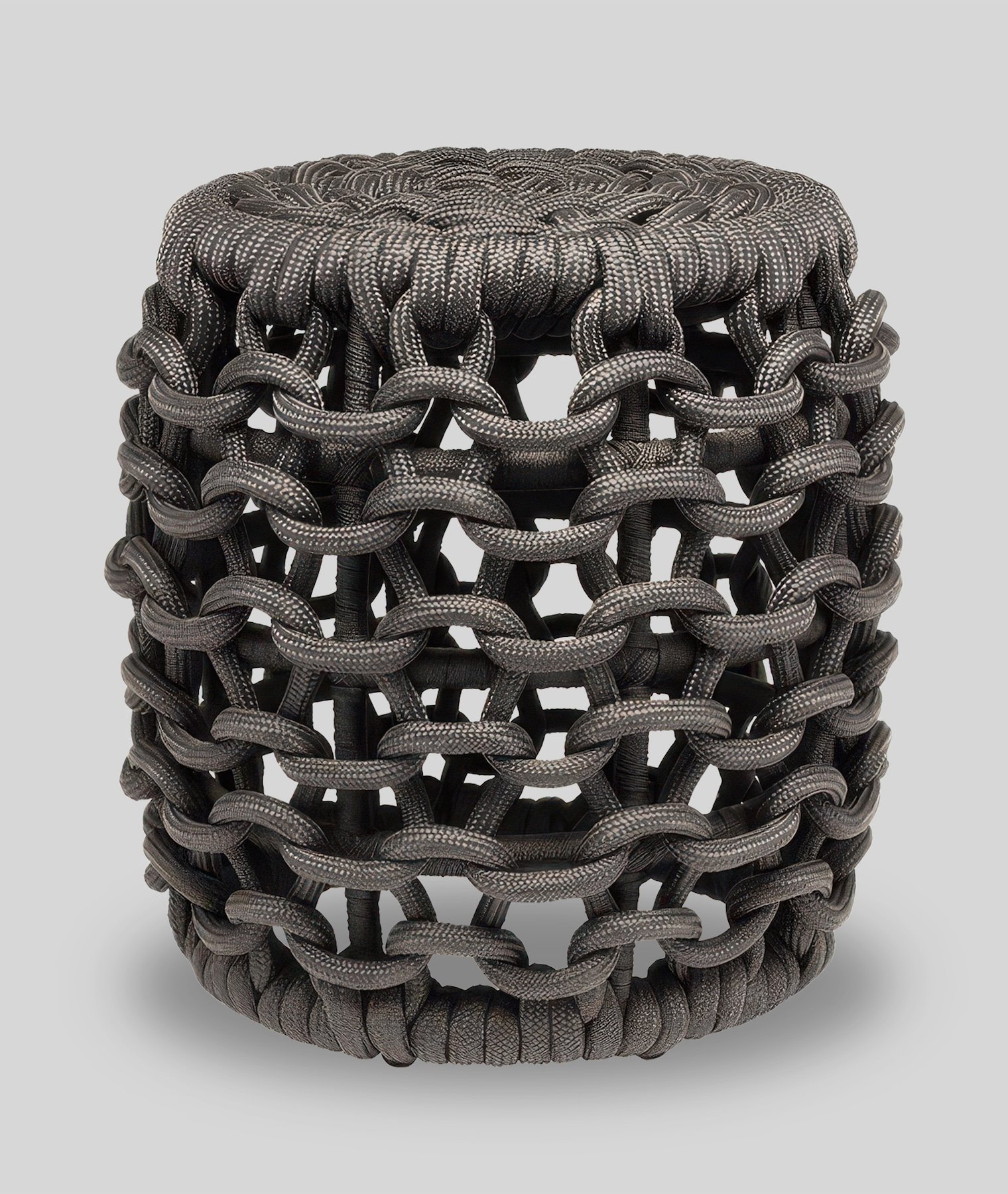 Khari Woven Rope Stool Slate Gray | Indoor Outdoor