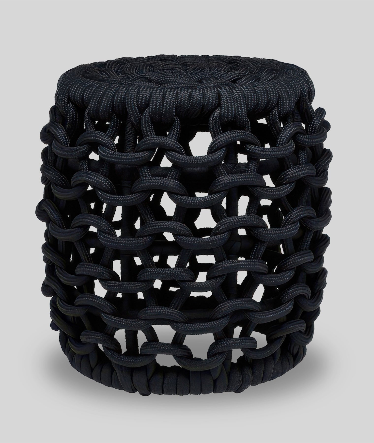Khari Woven Rope Stool Dark Navy | Indoor Outdoor
