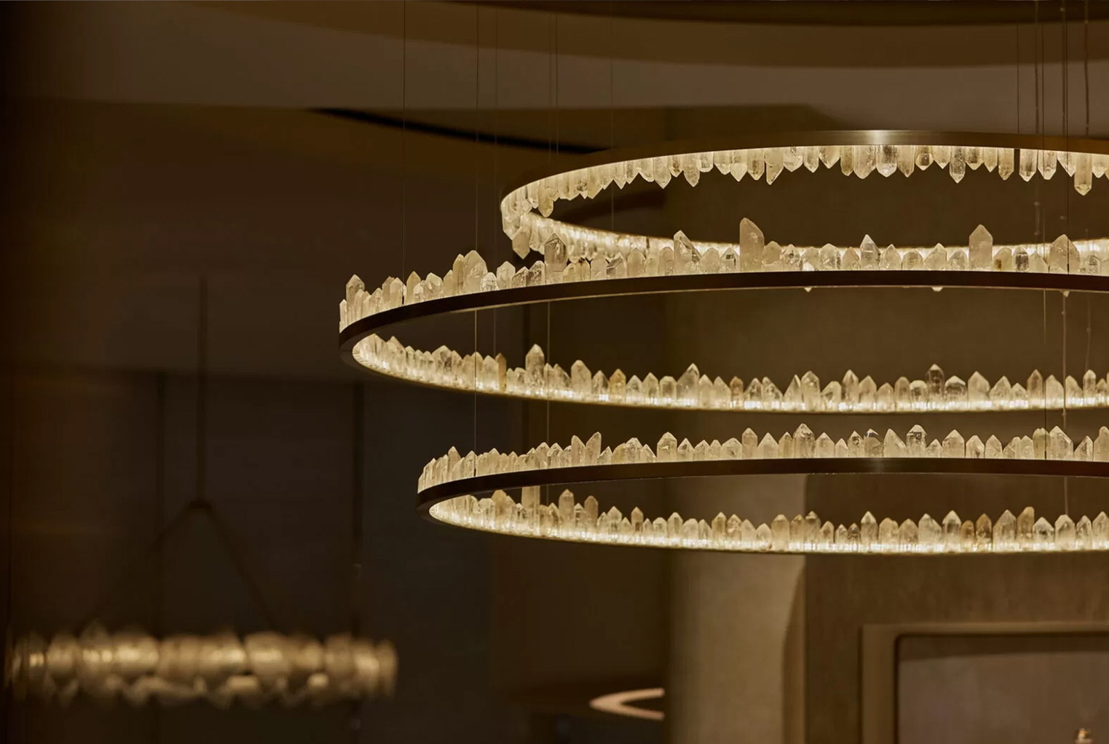 ROOM Furniture and Lighting Christopher Boots Prometheus II and III Chandelier