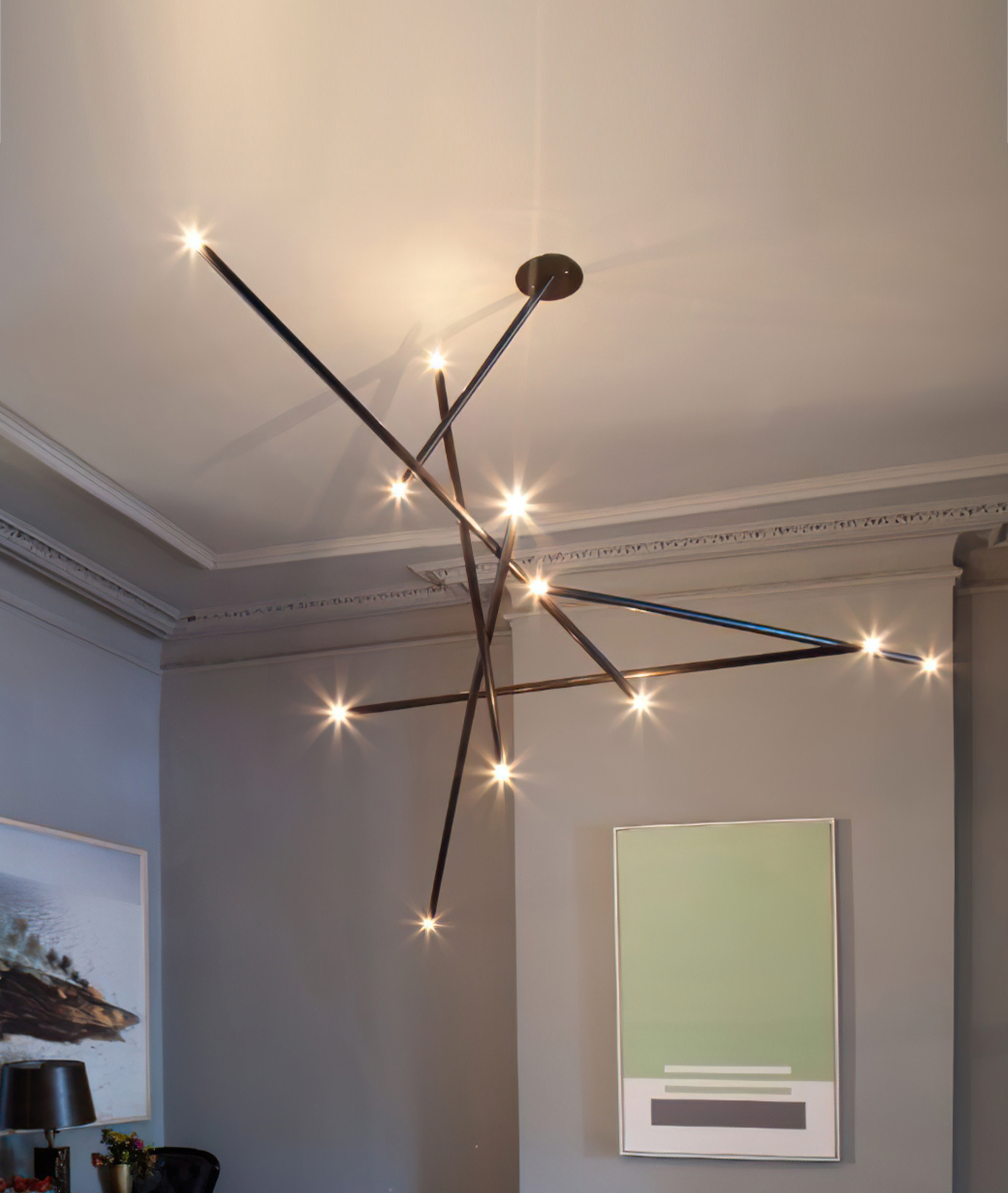 Stick Chandelier 6 Stick Vertical