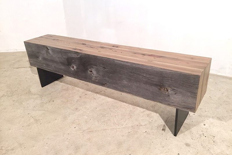 Eric Slayton Omura Bench Reclaimed Barnwood boards sustainable hardwood custom customizable made to order | ROOM Furniture