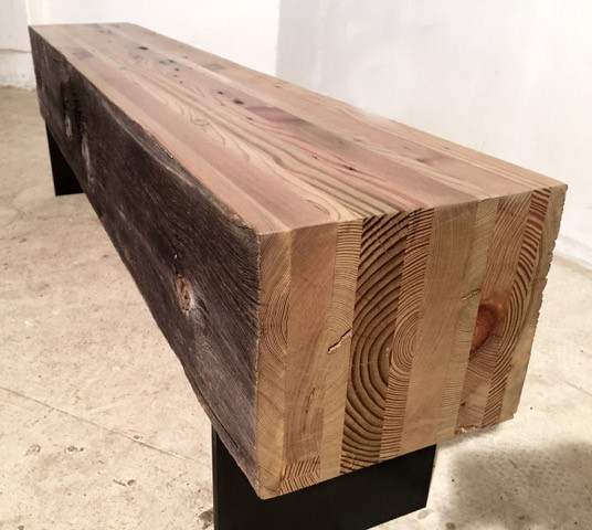 Eric Slayton Omura Bench Reclaimed Barnwood boards sustainable hardwood custom customizable made to order | ROOM Furniture