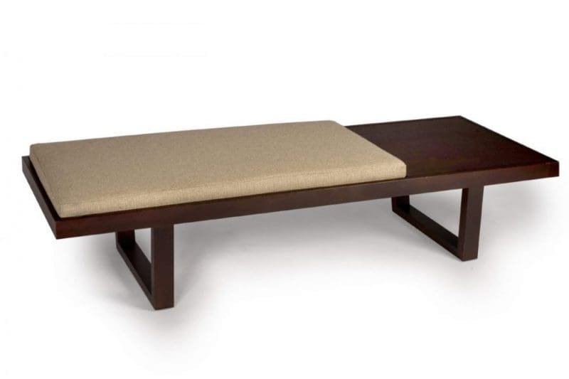 ROOM Perry Bench in Dark Stained Walnut fully customizable custom ROOM furniture made to order