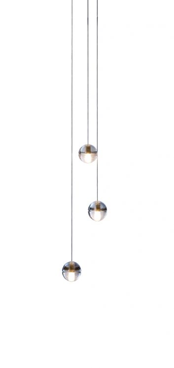 Bocci 14 Series 14.3 3 Globe Pendant Grey Glass Spheres Room Furniture