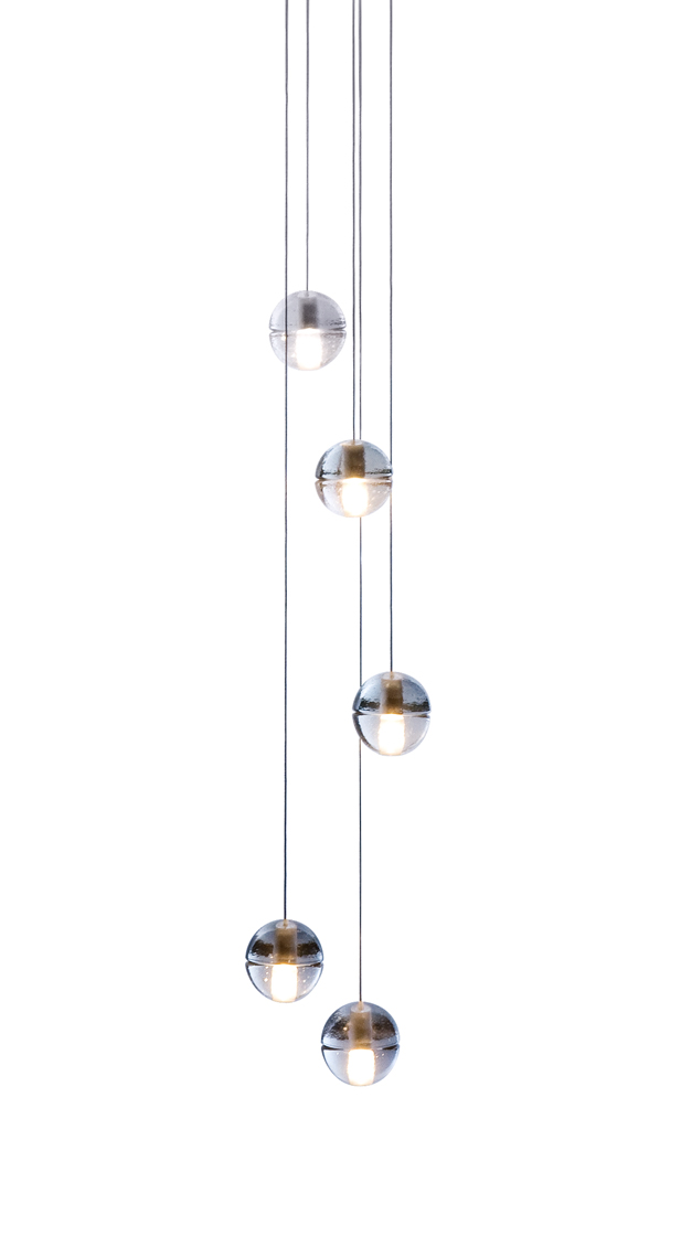 Bocci 14 Series 14.5 5 Globe Pendant Grey Glass Spheres Room Furniture