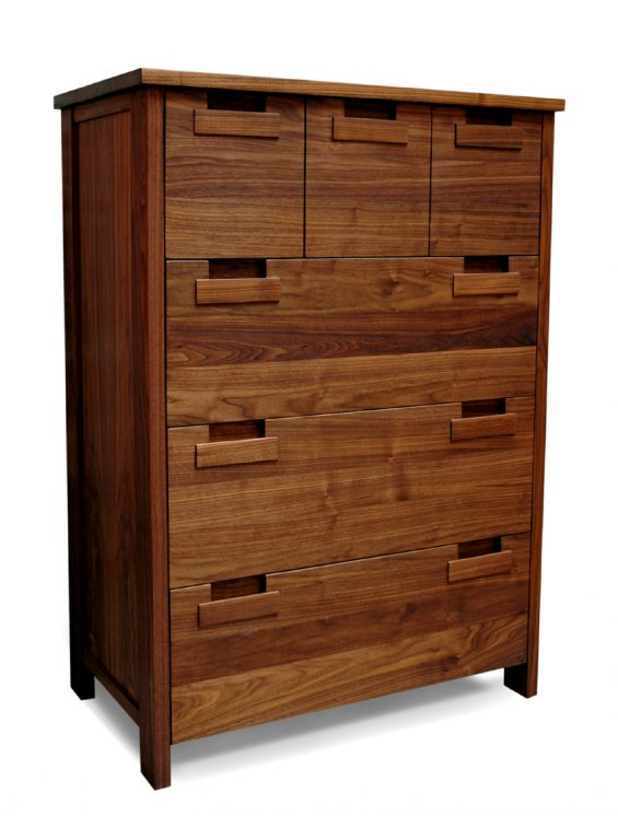ROOM Feeney Dresser Hand Oiled Natural Walnut Solid Top, Legs, Drawer Faces, Veneer Side Panels, Bottom, and Back Configurable Customizable Hand Made ROOM Furniture