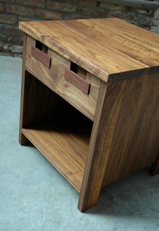 ROOM Feeney Side Table Hand Oiled Natural Walnut Solid Top, Legs, Drawer Faces, Veneer Side Panels, Bottom, and Back Configurable Customizable Hand Made ROOM Furniture