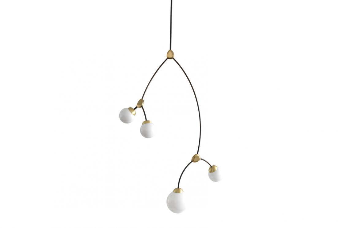 CTO Lighting Ivy 4 Bronze with Satin Brass Details and Opal Glass Shades