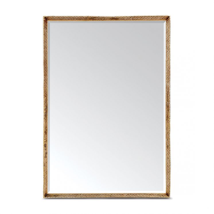 ROOM Kassel Mirror Stepped Frame Cast Polished Brass Made to Order Customizable Room Furniture