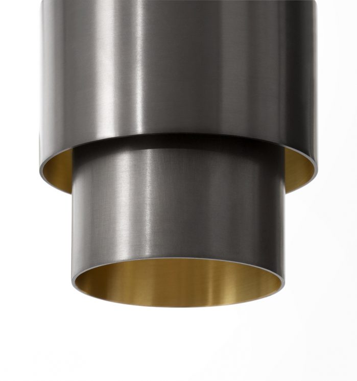 CTO Lighting Ring Pendant in Satin Bronze with black silk braided flex cable hand rolled satin bronze ROOM Furniture