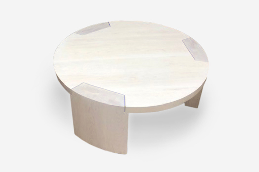 ROOM Rocco Coffee Table Round Bleached Maple Exposed Dovetail Made to Order Customizable Room Furniture