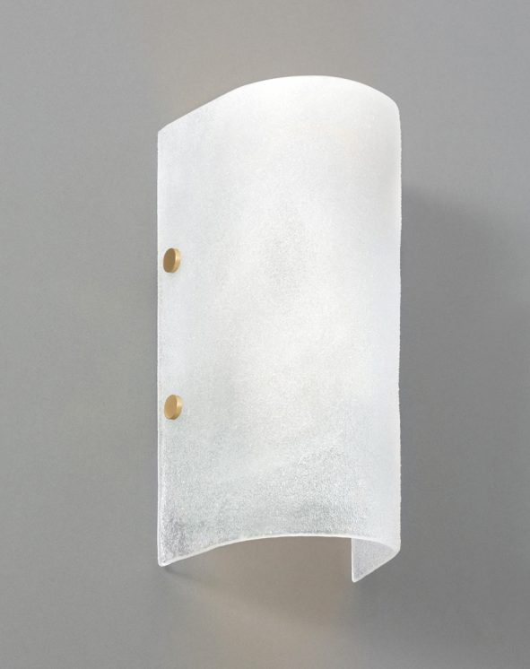 CTO Lighting Whistler Wall Sconce Hand Fritted Glass with Satin Brass Details and Mounting Room Furniture