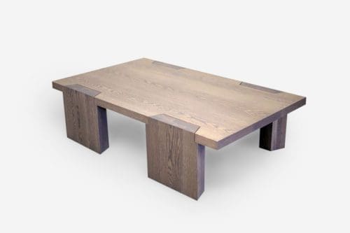 ROOM Rocco Coffee Table Rectangle Bleached Walnut Exposed Dovetail Made to Order Customizable Room Furniture