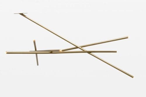 Cam Crockford 5 Six Horizontal Stick Chandelier blackened brass stainless steel antique brass burnished brass brushed brass bronze Rods Pick Up Collection | ROOM Furniture