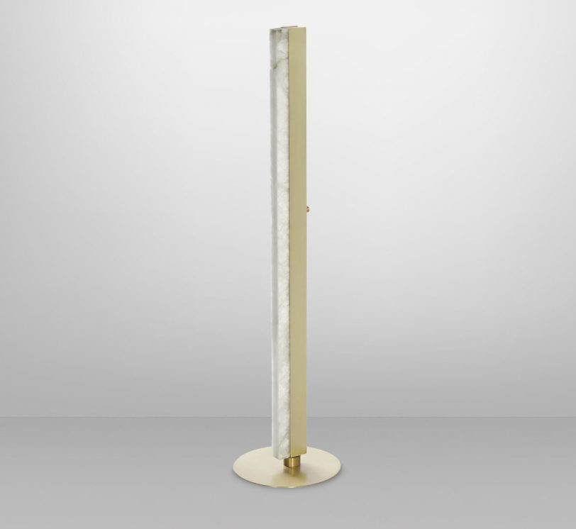 CTO Lighting Artes Floor Lamp Satin Brass Dark Bronze Finish Honed Alabaster | ROOM Furniture