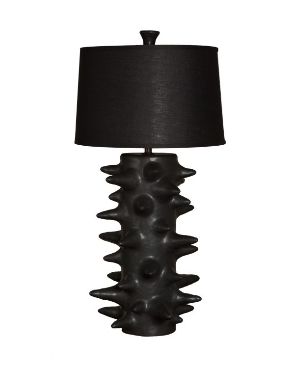 Warner Walcott Barb Table Lamp Pitch Black Ceramic base Pitch Black Shade Room Furniture