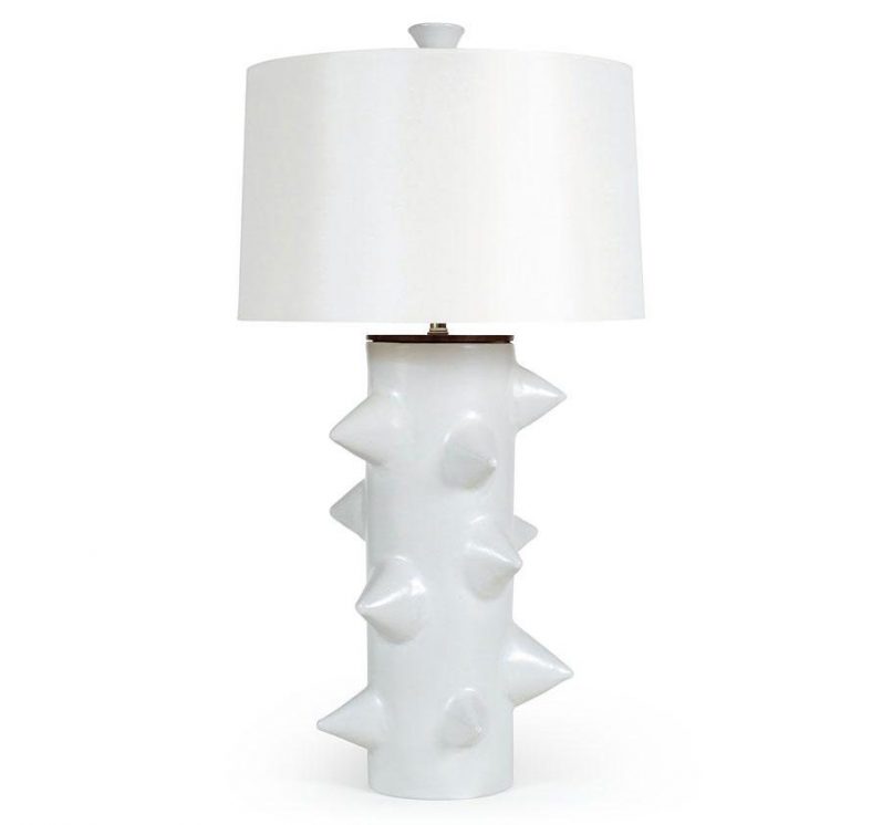 Warner Walcott Thorn Table Lamp Frost Ice Snow White Beige Shade Luxury Lamp | ROOM Furniture