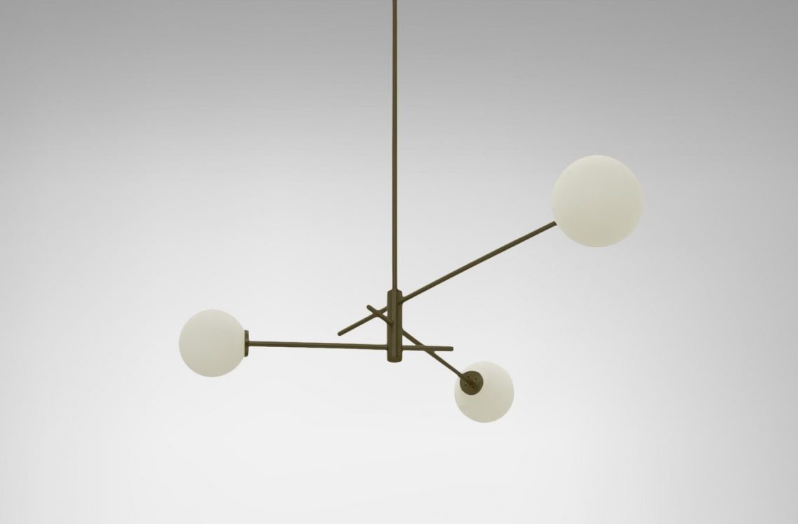 CTO Lighting Trevi 3 3 globe pendant Chandelier in satin bronze with matte opal glass shades ROOM Furniture