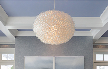Helen Gifford Urchin Collection Silver Lining Metal armature, satin-spun bulbs, clear cord and canopy soft glow handcrafted suspended fixture incandecent bulb ROOM Furniture