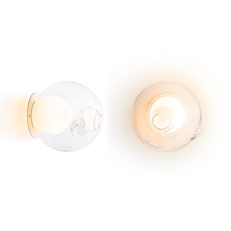 Bocci 28 Series 28s 28sp Sconce with Clear Hand Blown Glass Sleek Brass Room Furniture