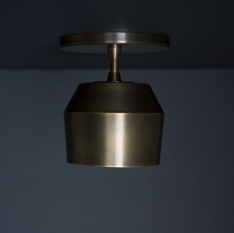 Materia Designs Forchette Flush Mount Sconce Andrew Molleur shades porcelain hand-blown glass brass brass arms aged brass aged silver blackened brass un-lacquered brass | ROOM Furniture