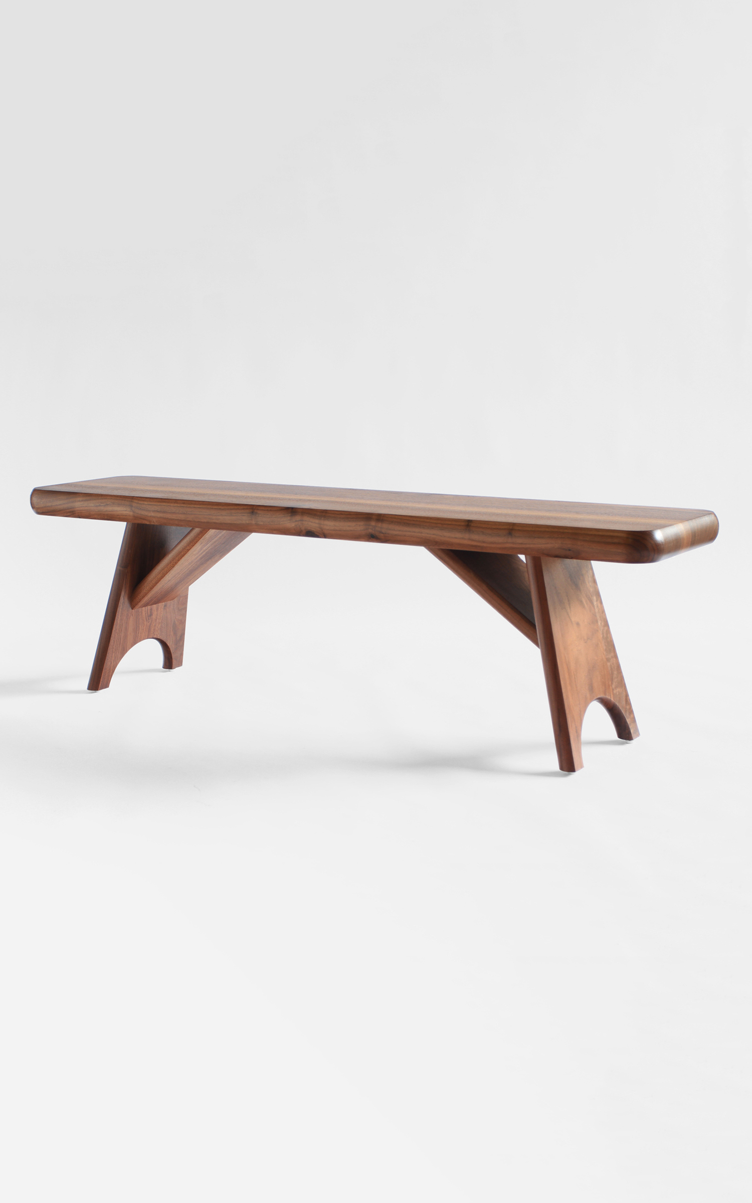 De JONG & Co Merton Bench Natural Walnut Hand Carved Room Furniture