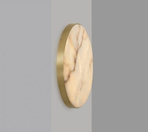 CTO Lighting Anvers Wall Sconce Satin Brass Dark Bronze Finish Honed Alabaster | ROOM Furniture