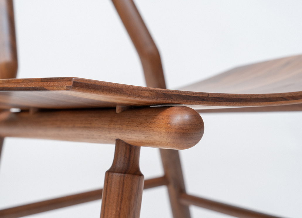 De Jong and Co Hiro Dining Chair Walnut Custom Milled Hardwood Polaroid Oak Maple Walnut hand rubbed oil wax finish | ROOM Furniture