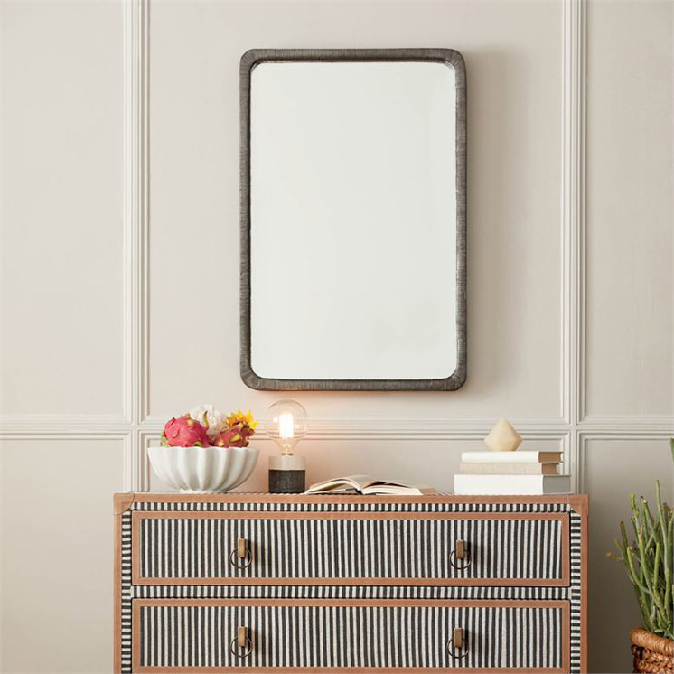 Made Goods Andrew Mirror with zinc metal strips customizable made to order custom ROOM Furniture
