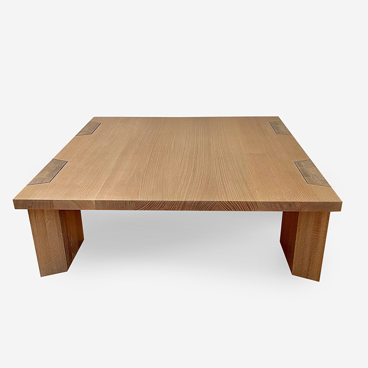 ROOM Rocco Coffee Table Square Natural Walnut Exposed Dovetail Made to Order Customizable Room Furniture