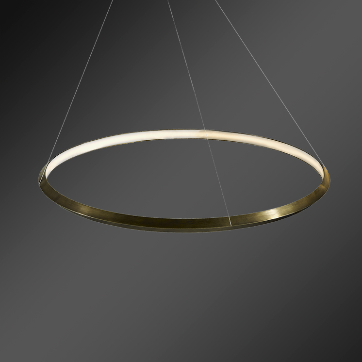 Christopher Boots Oracle Single Pendant 1 Ring Brushed Brass Hand Rubbed Brass 600 900 1200 LED Room Furniture